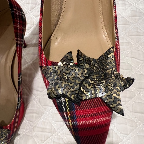 J.Crew Collection tartan plaid Lucie pumps with sequin stars - Picture 3 of 11